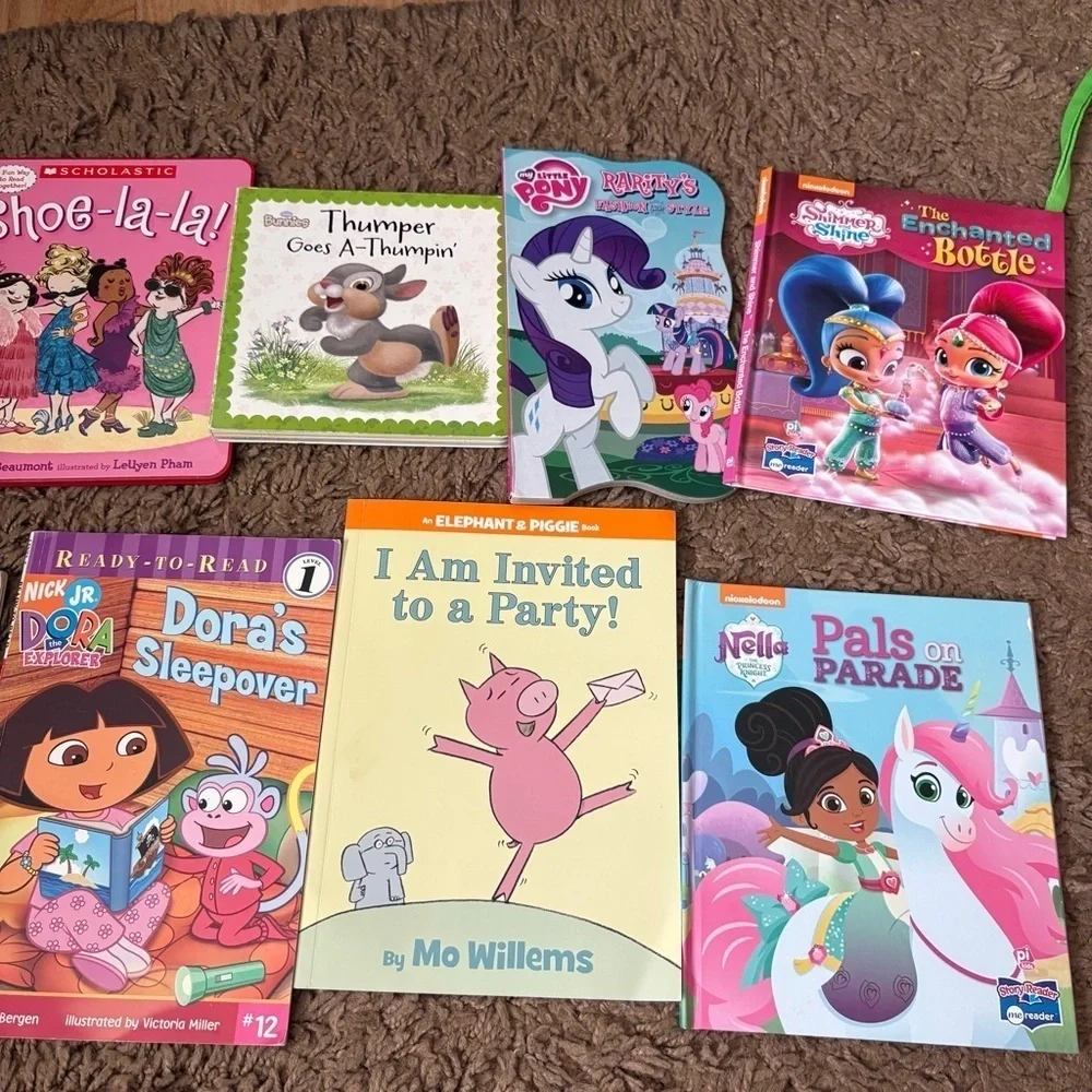 Vintage Colorful Children's Book Bundle Dora John Deere Mickey Mouse